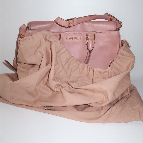 Miu Miu Handbags - miu miu blush pink satchel bag | miu miu madras leather two way shoulder bag